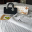 Christian dior Lady Dior Bag(BLACK cannage silk with crystal bead embroidery)
