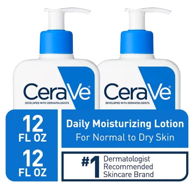 CeraVe Daily Moisturizing Lotion For Normal to Dry Skin 355ml (Pack of 2) Main Image