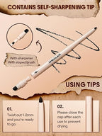 SHEGLAM Gel Glide Eyeliner Pencil Creamy Waterproof Smudgeproof Longwearing Eyeliner-Brown