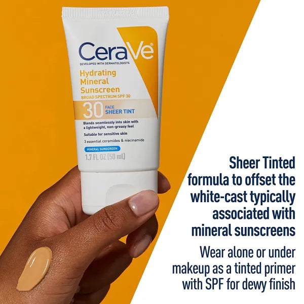 Cerave Hydrating Mineral Sunscreen Sheer Tint 30FPS Main Image