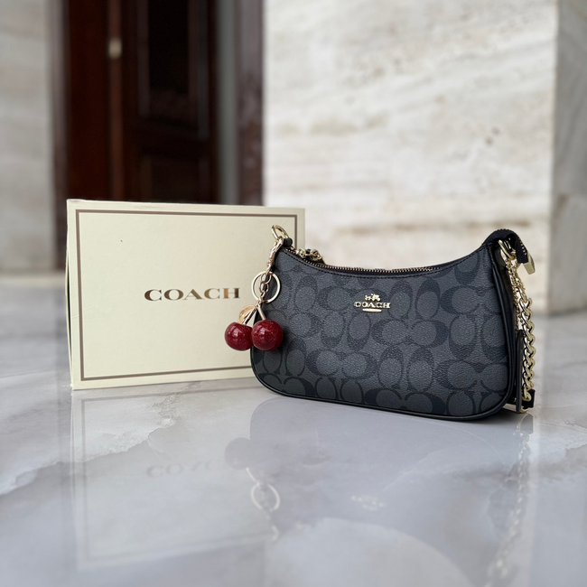 COACH CHERRY CHARM  PATTERN BAG (BLACK) Main Image