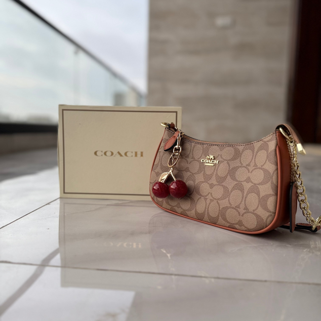 COACH CHERRY CHARM BAG (BROWN) Main Image