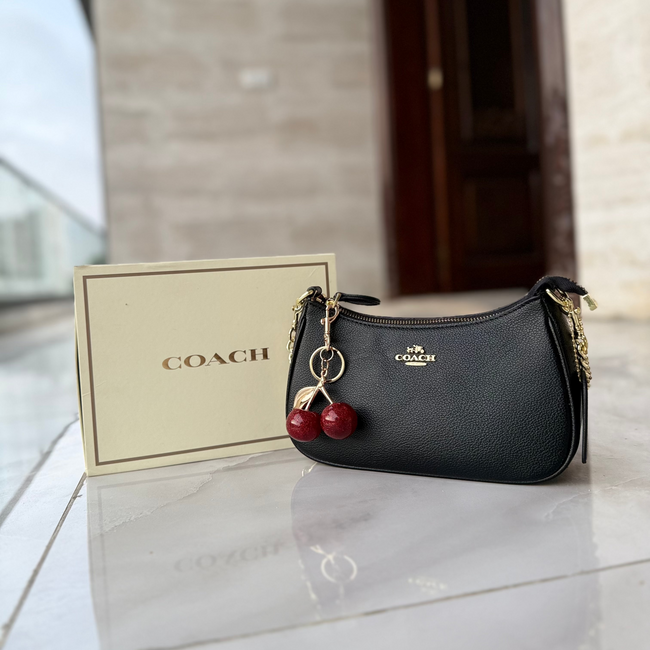 COACH CHERRY CHARM BAG (BLACK) Hover Image