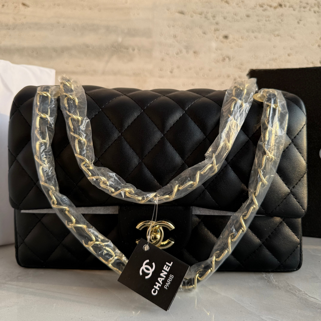 Chanel Paris Limited Edition Double Flap Lambskin Bag ( BLACK) Hover Image