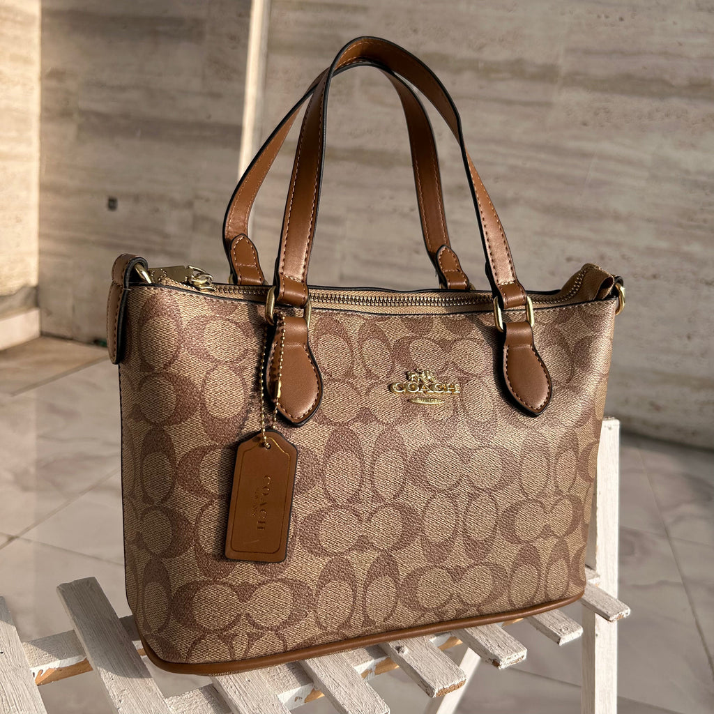 COACH Bag - Gallery Tote Bag In Signature Canvas- Brown