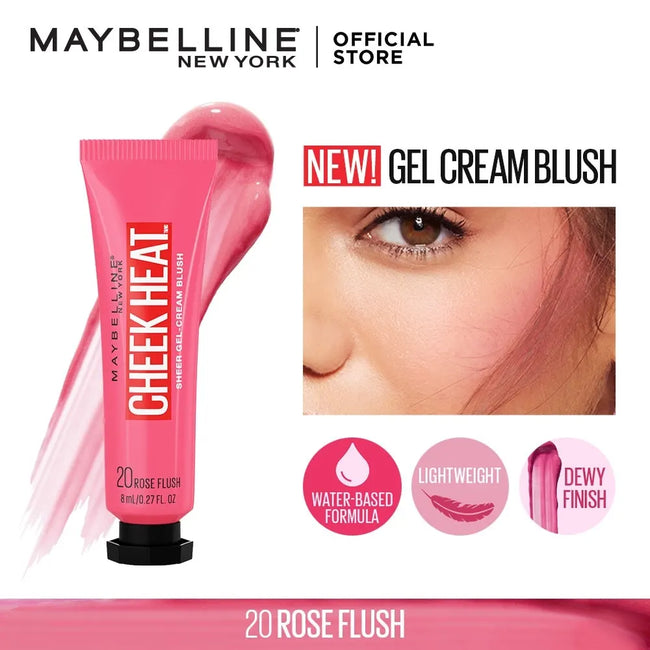 MAYBELLINE-Cheek Heat Gel Cream Blush - Rose Flush Main Image