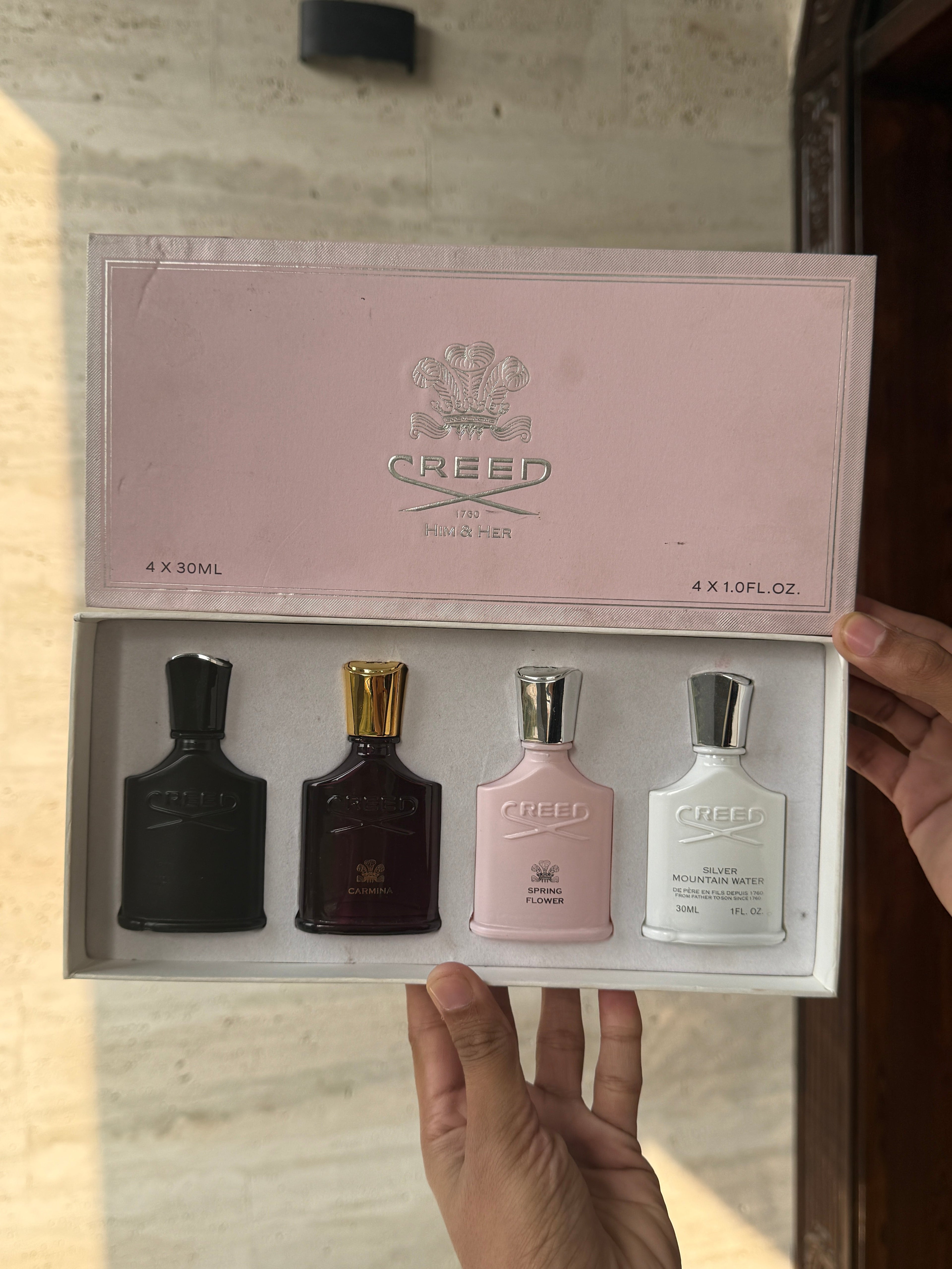 CREED HIM & HER MINI PERFUME SET  30ML X 4