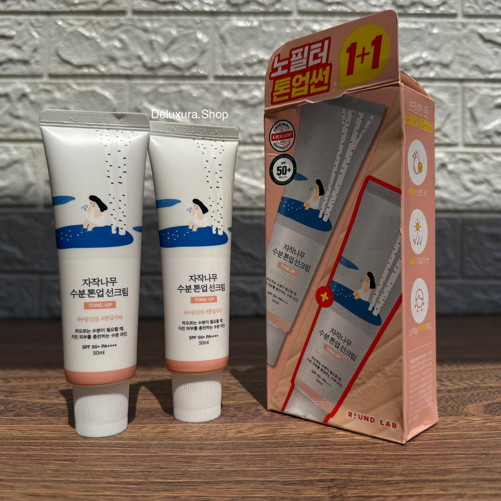 2 Pack Round Lab Birch Juice Moisturizing Sun Cream 50ML Set SPF50+ PA++++