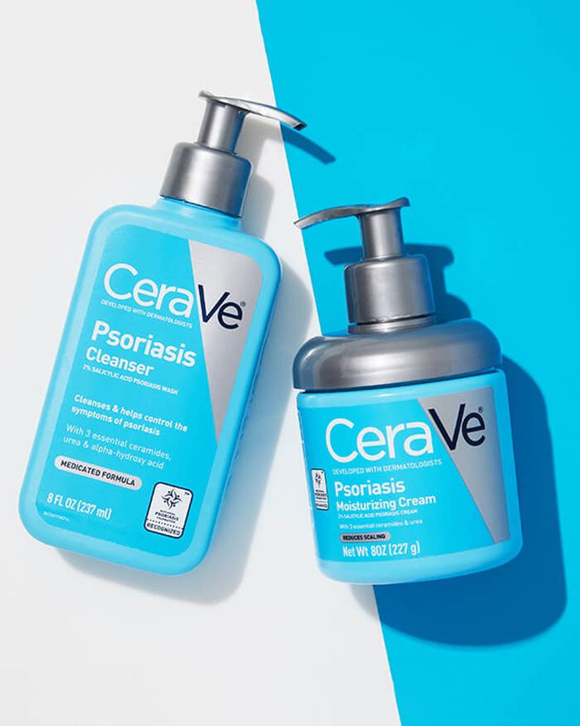 CERAVE Psoriasis Cleaser + Moisturizing Cream Bundle Main Image