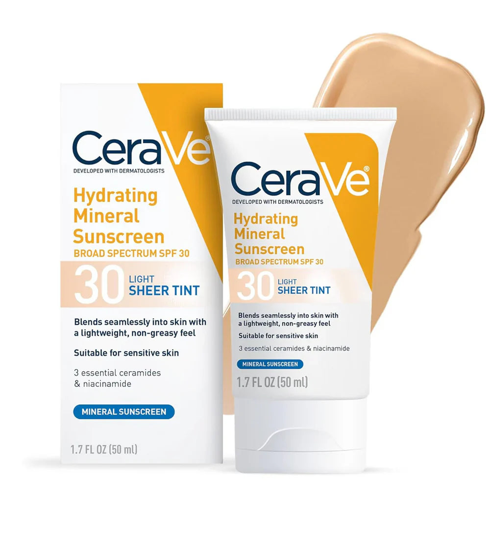 Cerave Hydrating Mineral Sunscreen SPF 30 Light Sheer Tint