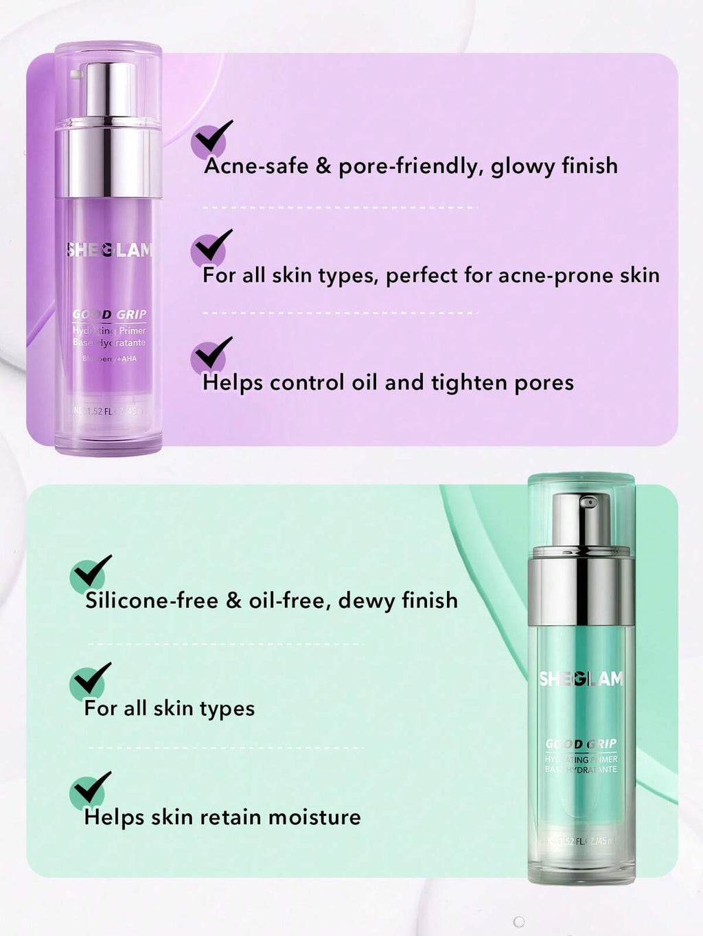SHEGLAM Good Grip Hydrating Primer Blueberry 45Ml